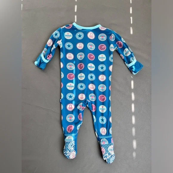 Kickee Pants Soda Pop Caps Footie Sz 0-3 Months - Picture 7 of 10